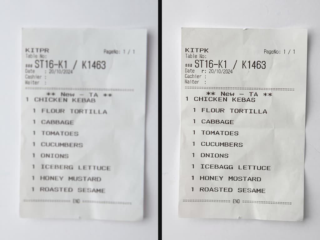 Unblur text image and sharpen scanned document example