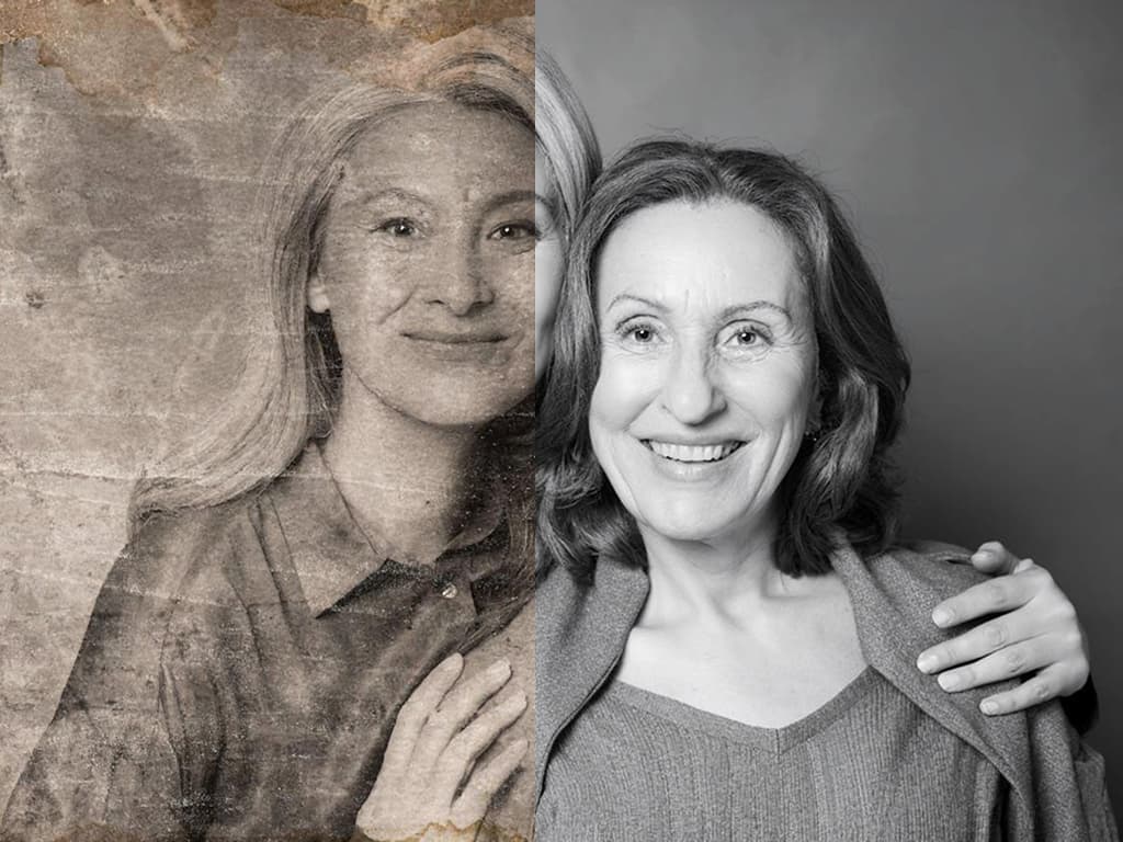 Restore old blurry photos and fix vintage pictures example